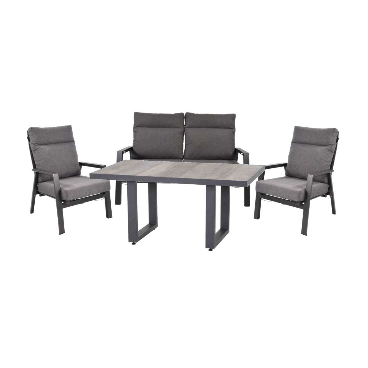 Lesli Living Loungegruppe Ohio mit Tisch Murcia 140x85cm