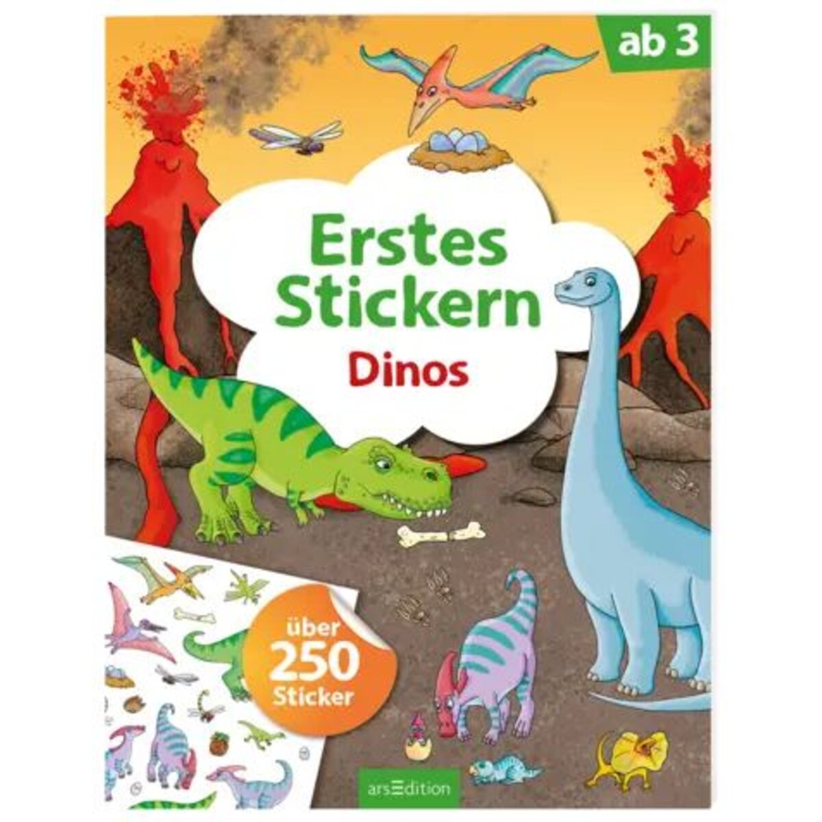 ars Edition Erstes Stickern: Dinos