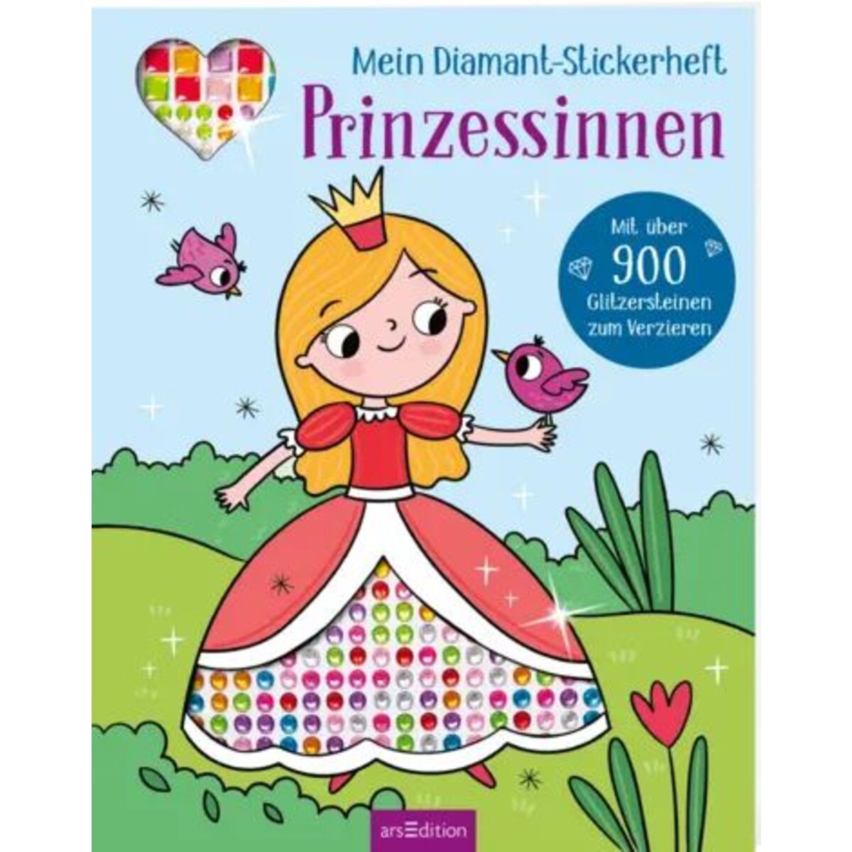 ars Edition Mein Diamant-Stickerheft – Prinzessinnen
