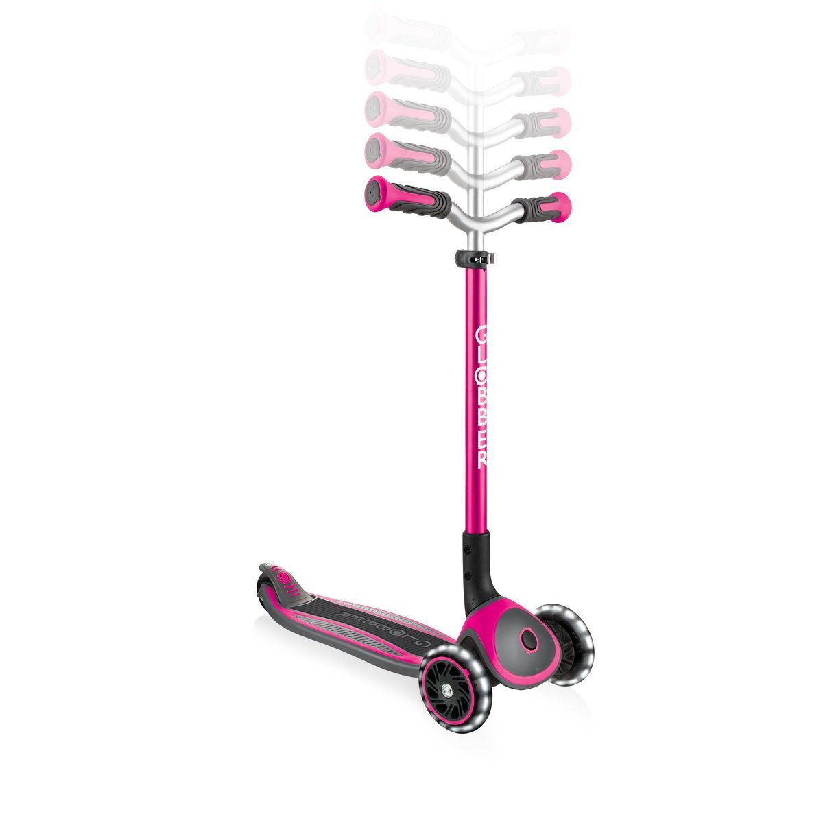 Authentic Sports Globber Master Lights pink, mit Leuchtrollen