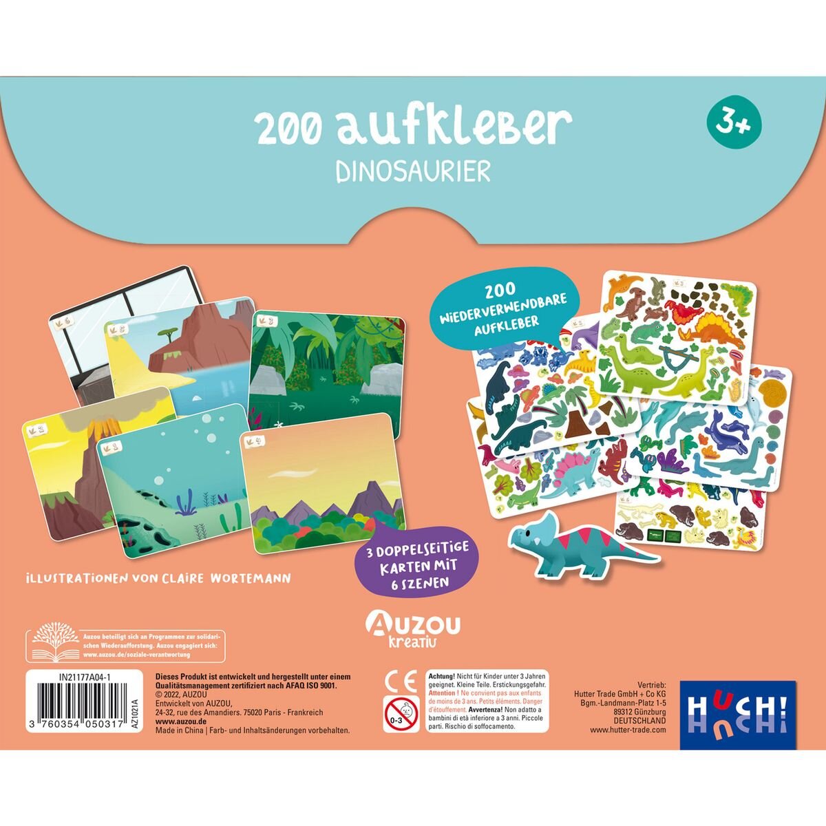 Auzou 200 Aufkleber - Dinosaurier