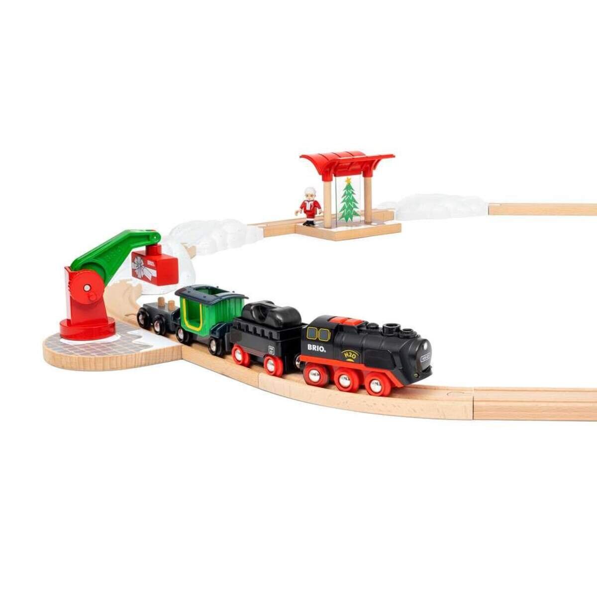 BRIO Batterie-Dampflok Weihnachts-Set