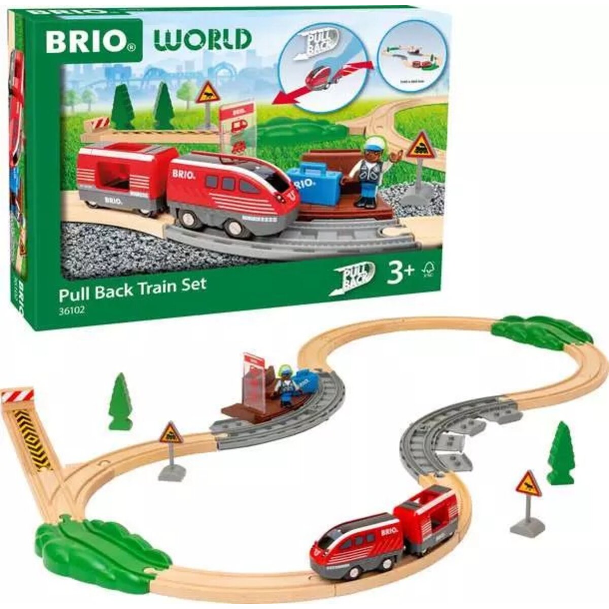 BRIO World Zugset mit Rückziehmotor