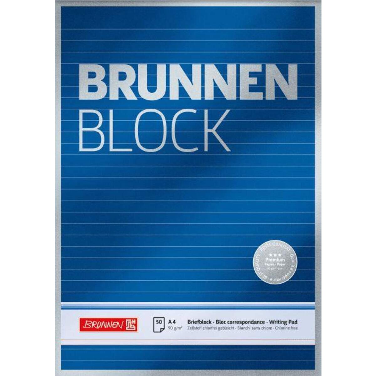 BRUNNEN Briefblock Premium, A4 90g liniert