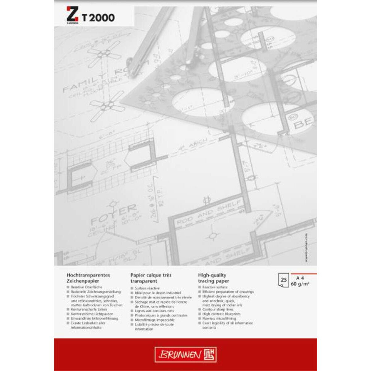 BRUNNEN Entwurtfblock, A4, 25 Blatt