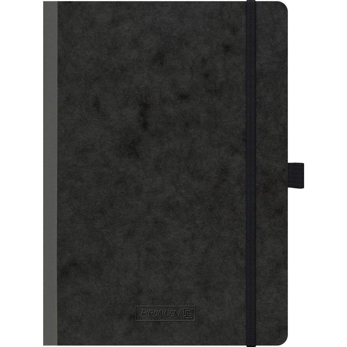 BRUNNEN Kladde Premium schwarz mit Gummizugverschluß, A5, dotted, 96 Blatt, 90g