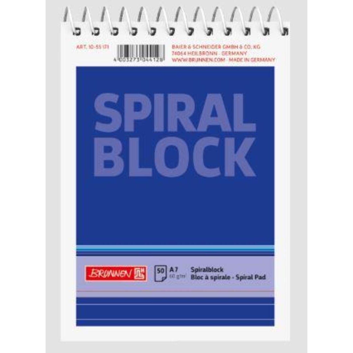 BRUNNEN Spiralblöck A7, liniert, 50 Blatt