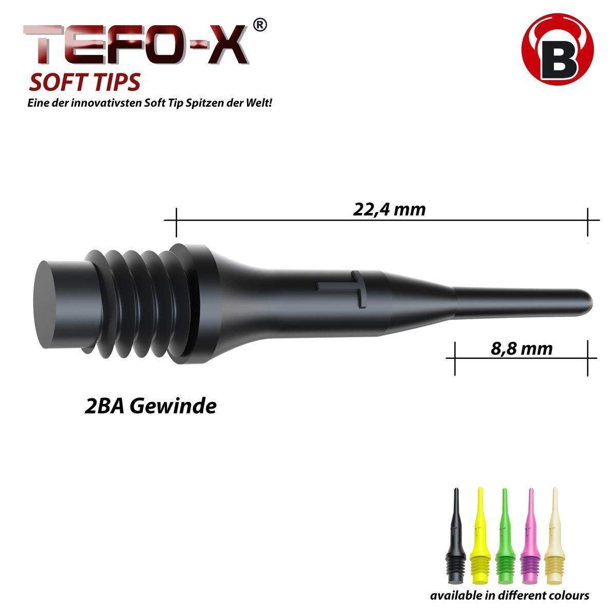BULL'S Darts TefoX Soft Tips 6mm(2BA) 100/schw.