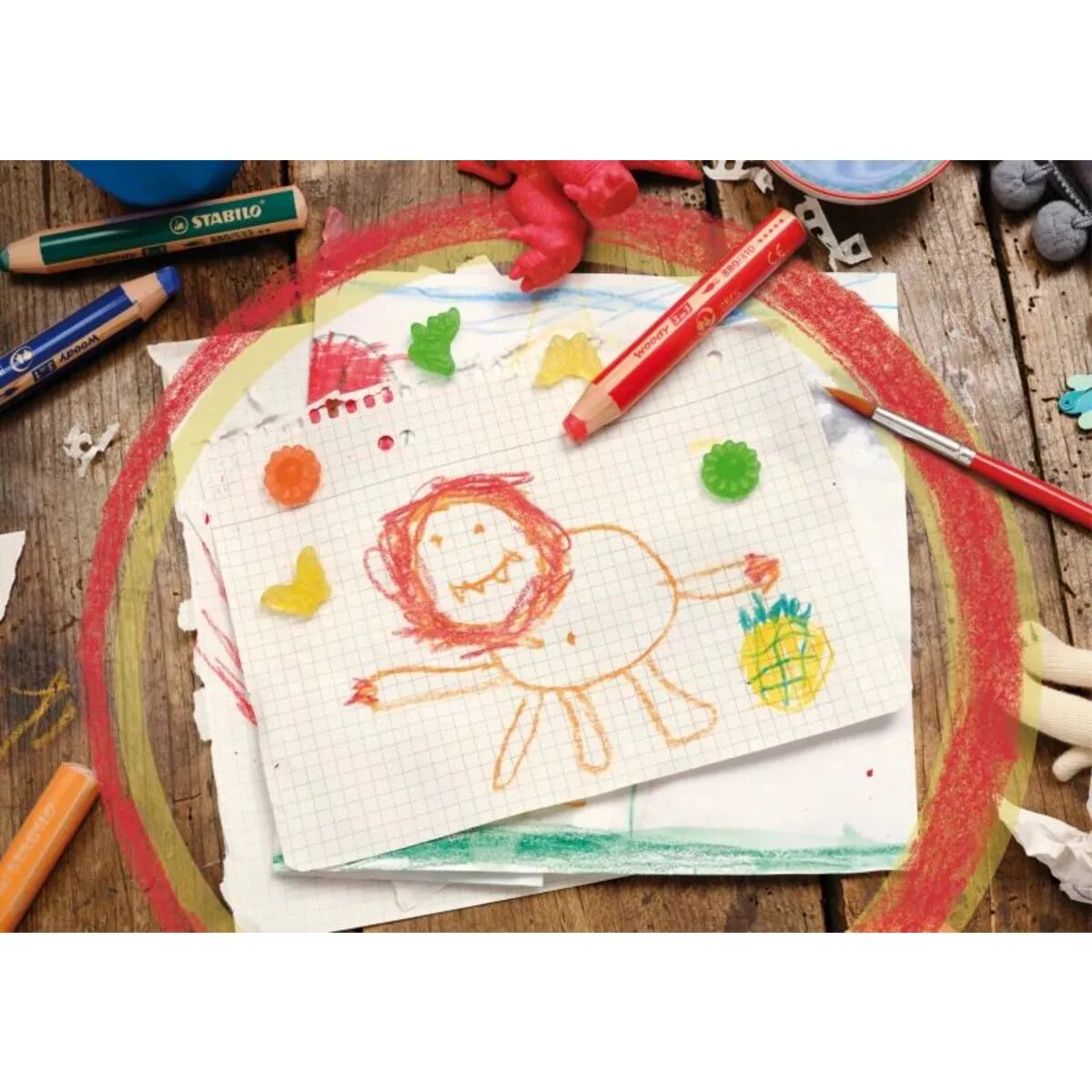 Buntstift, Wasserfarbe & Wachsmalkreide - STABILO woody 3 in 1 - Einzelstift - pastelllila