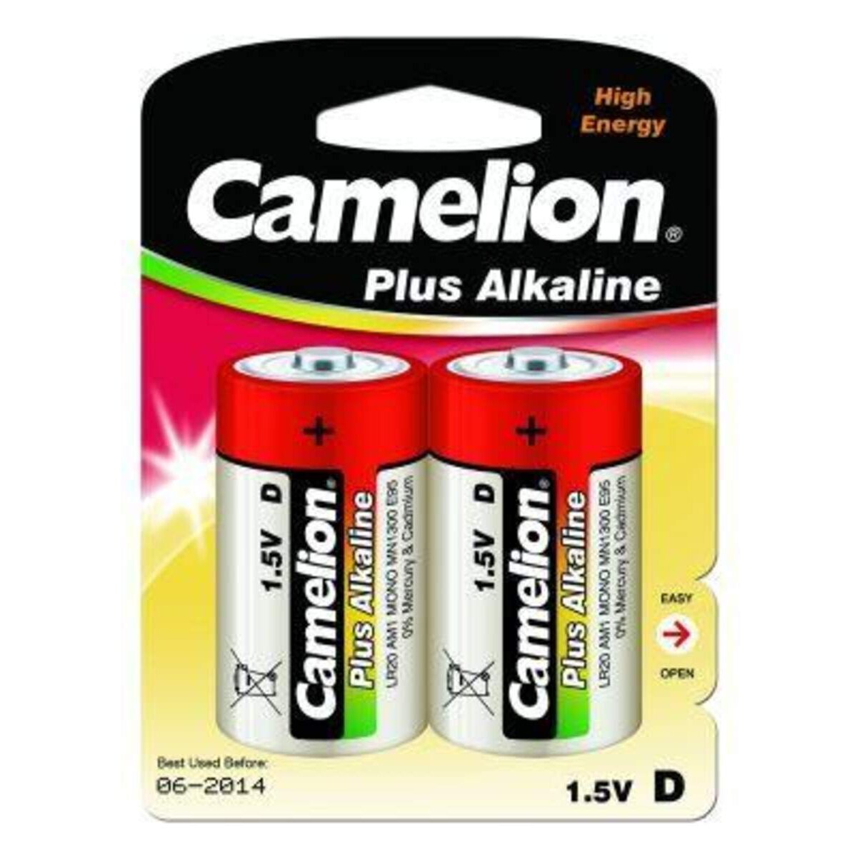 Camelion 11000220 Plus Alkaline LR20 Mono, 2 Stück