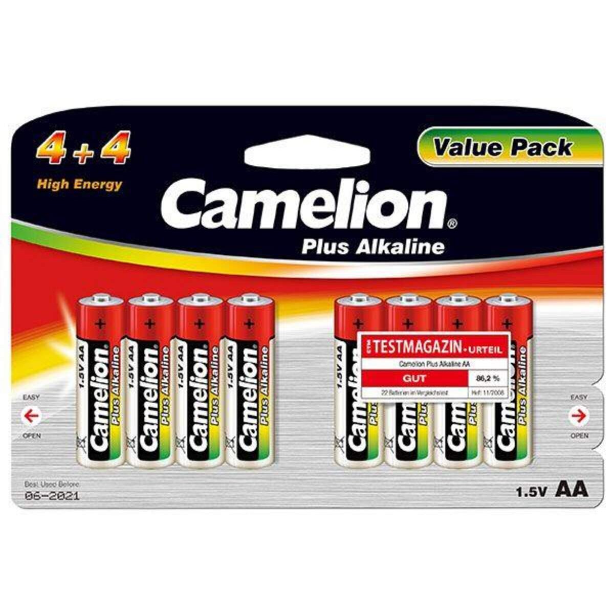Camelion Batterien Plus Alkaline Mignion AA, 8 Stück
