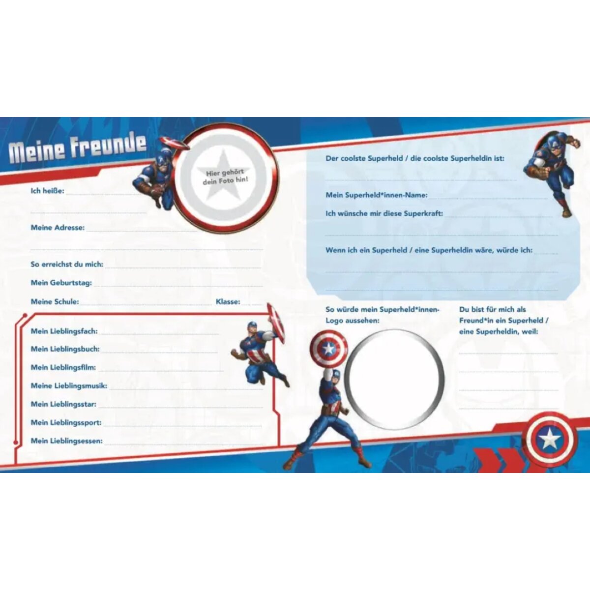 Carlsen Marvel Avengers: Mein Freundebuch