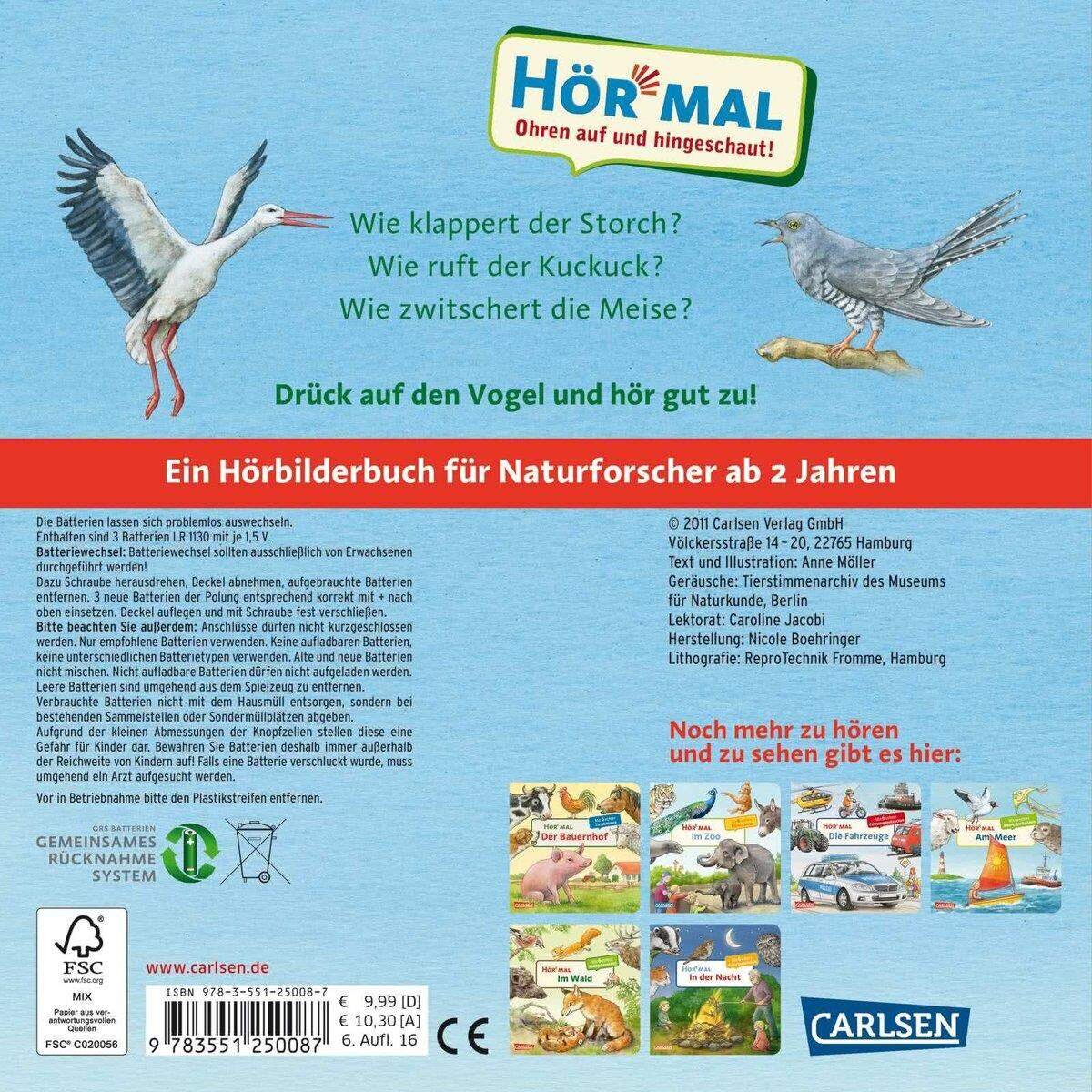 Carlsen Verlag Hör mal - Unsere Vögel, Soundbuch