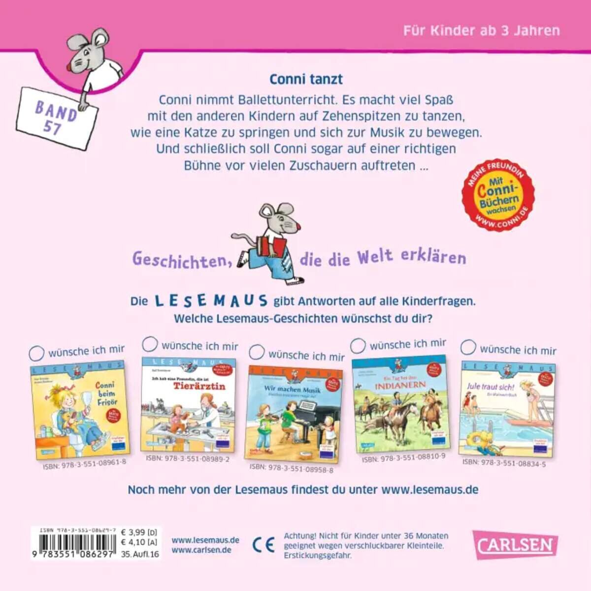 Carlsen Verlag LESEMAUS 57: Conni tanzt