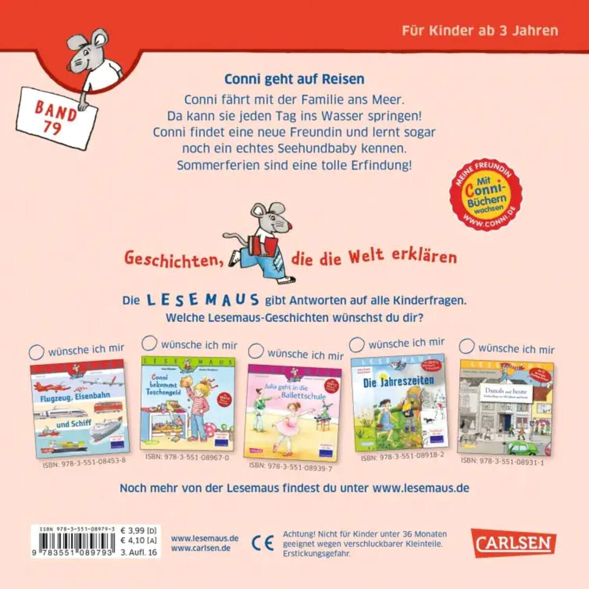 Carlsen Verlag LESEMAUS 79: Conni geht auf Reisen