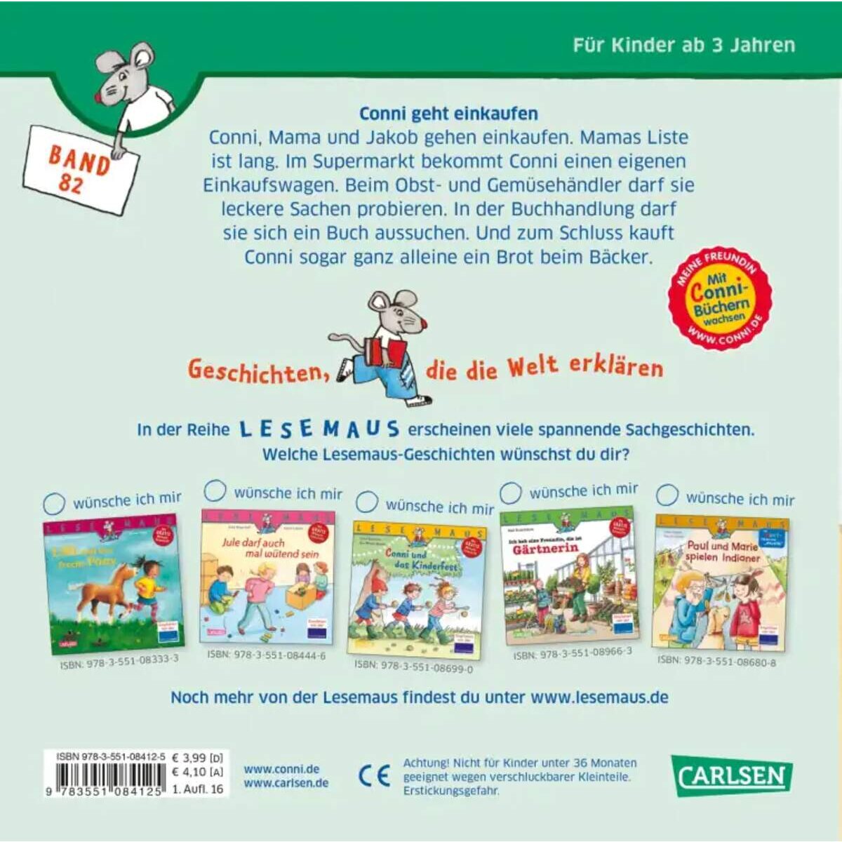 Carlsen Verlag LESEMAUS 82: Conni geht einkaufen