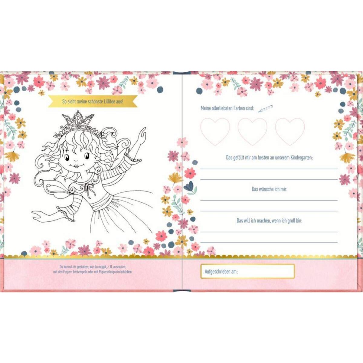 Coppenrath Verlag Freundebuch - Meine Kindergartenfreunde (Prinzessin Lillifee - Glitter & Gold)