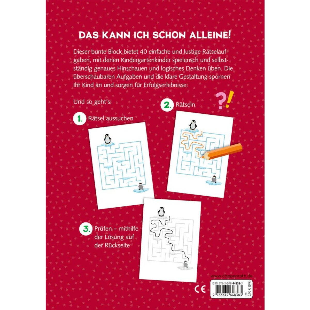 Coppenrath Verlag Mein k. Kindergartenblock: Rätsel ohne Text - Lieblingstiere