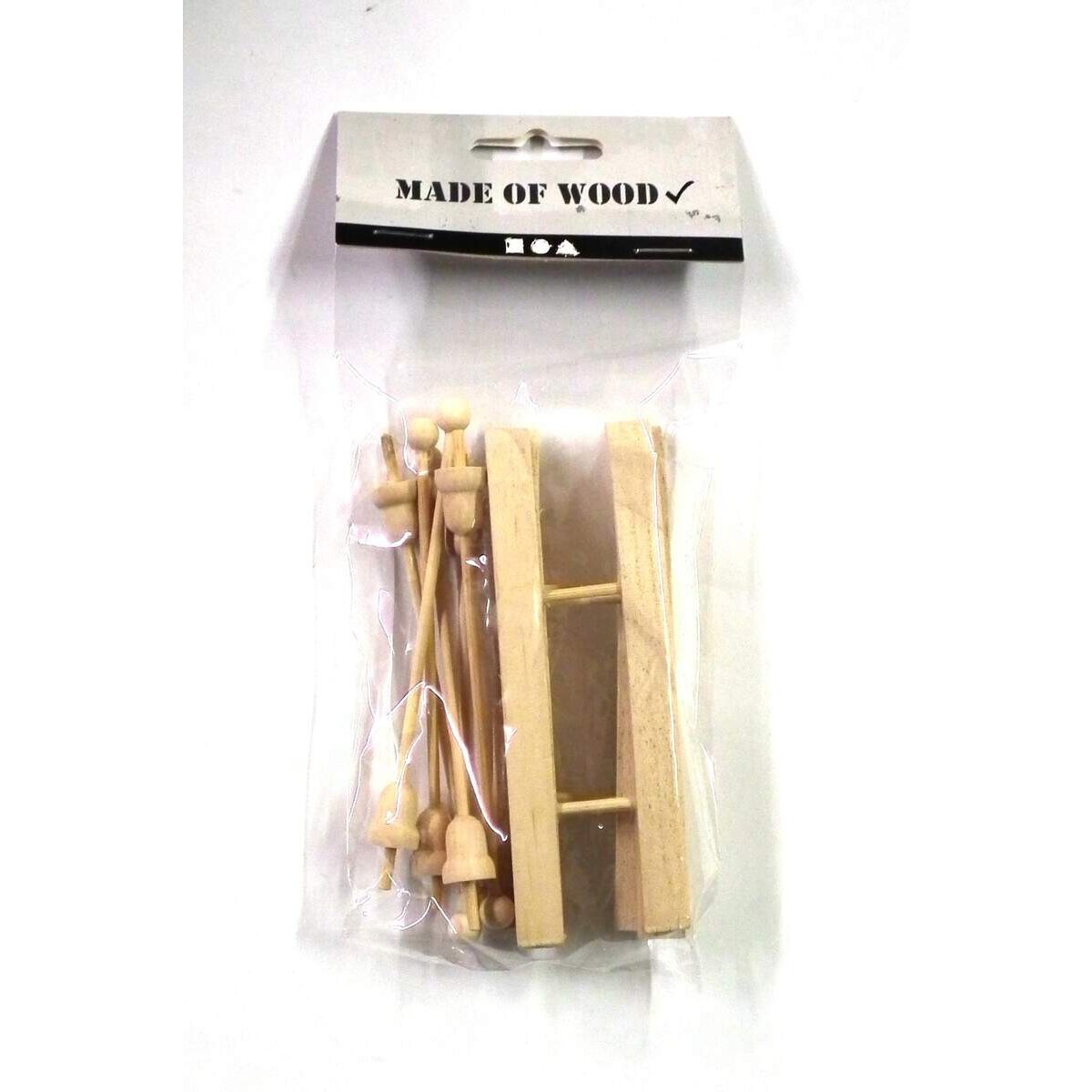 Creativ Company Ski mit Stöcken aus Holz, 3 Paar, 11 x 3,8 cm