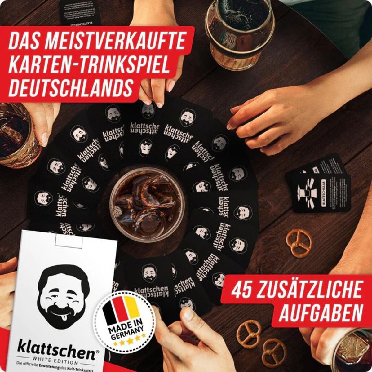 Denkriesen klattschen® – WHITE EDITION – Die offizielle Erweiterung des Kult-Trinkspiels