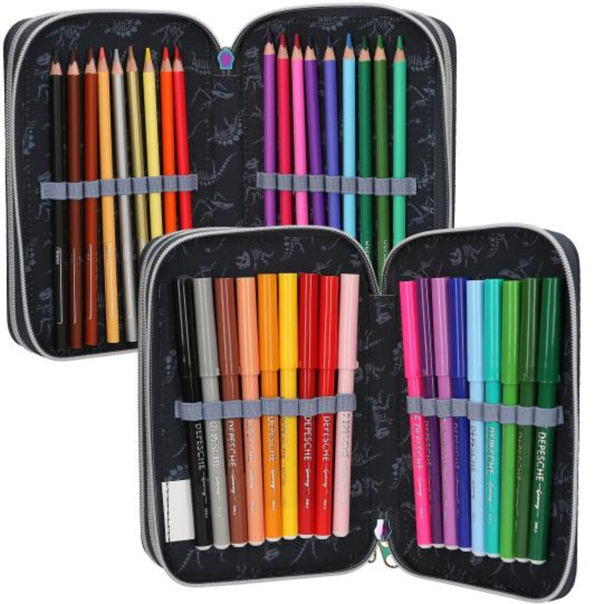 Depesche Dino World 3 Fach Federtasche LED GALAXY