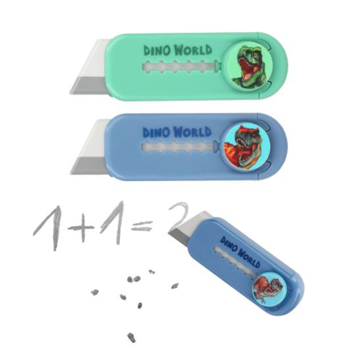 Depesche Dino World Cutter Radierer, 1 Stück, 2-fach sortiert