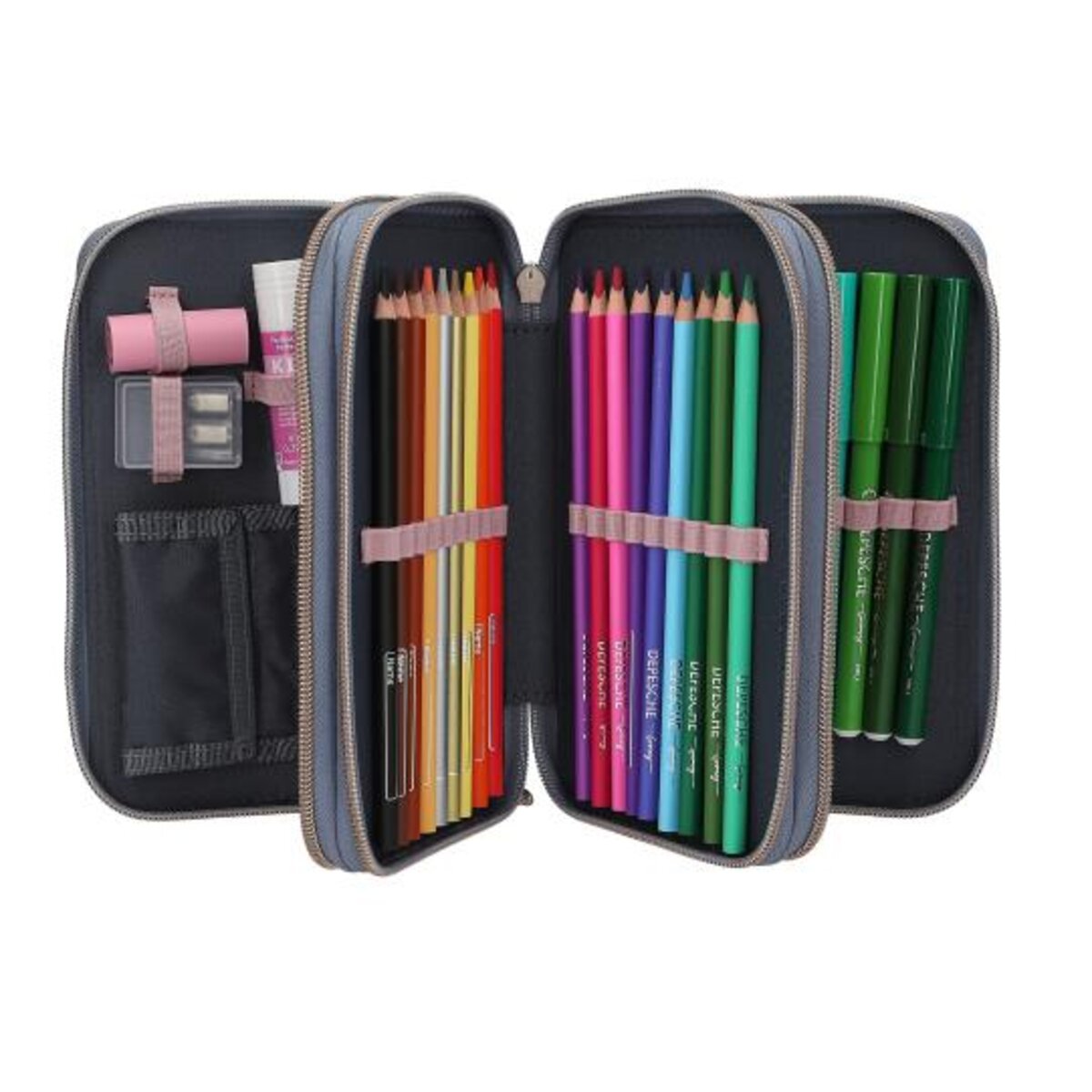 Depesche Miss Melody 3 Fach komplett gefüllte Federtasche mit 3D Effekt