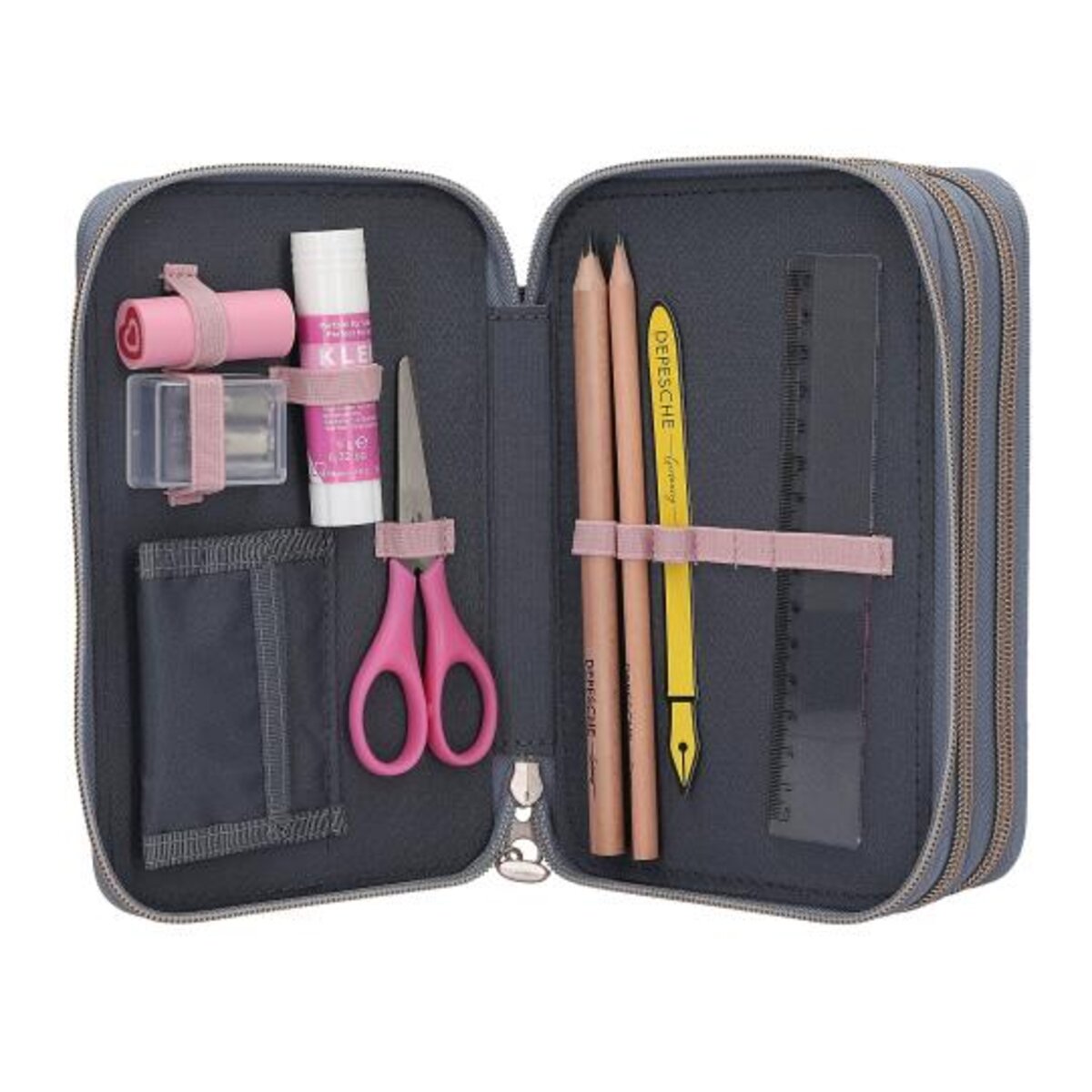 Depesche Miss Melody 3 Fach komplett gefüllte Federtasche mit 3D Effekt