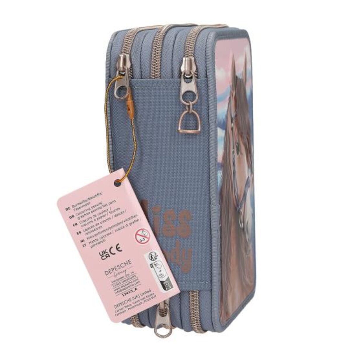 Depesche Miss Melody 3 Fach komplett gefüllte Federtasche mit 3D Effekt