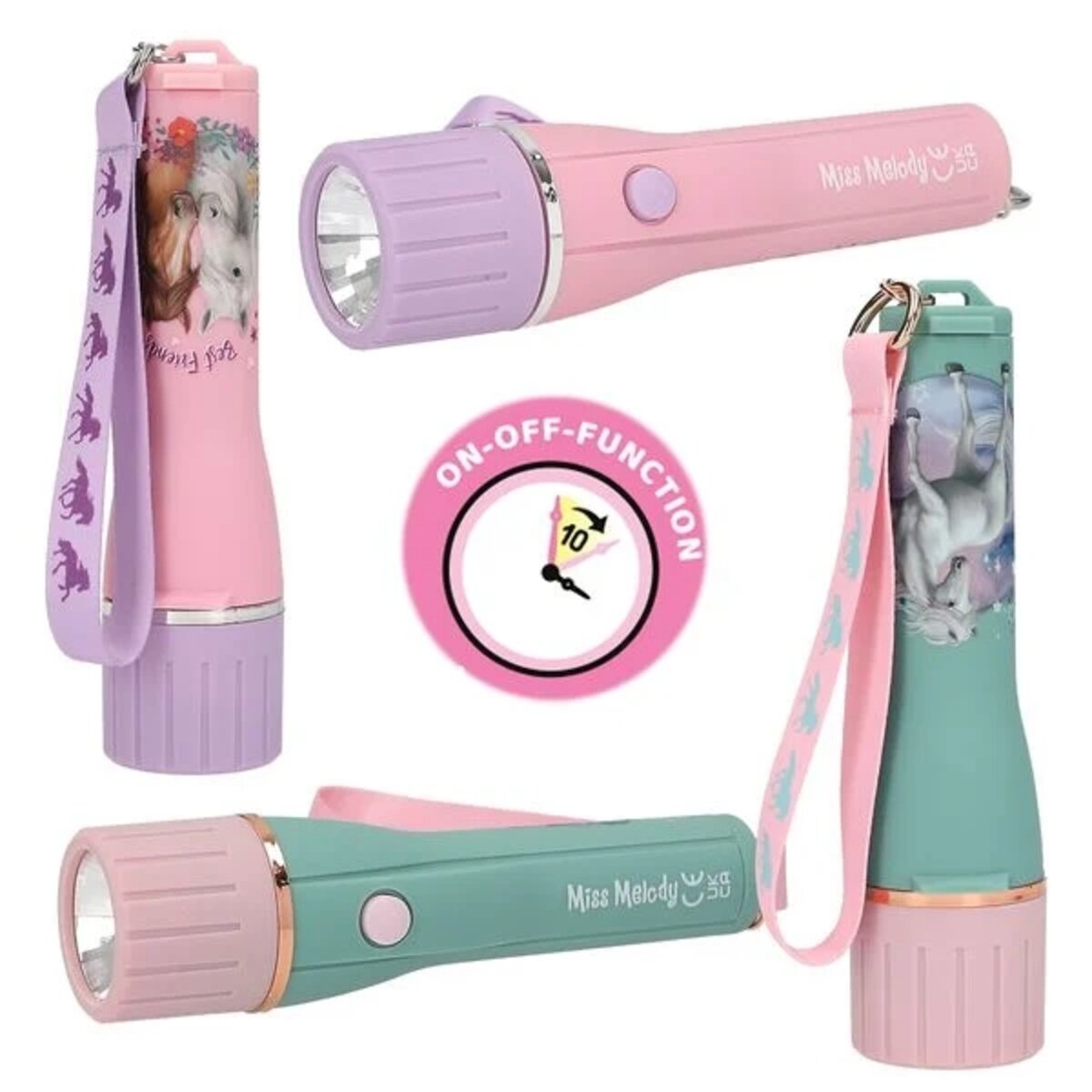 Depesche Miss Melody Taschenlampe mit Timer, 1 Stück, 2-fach sortiert