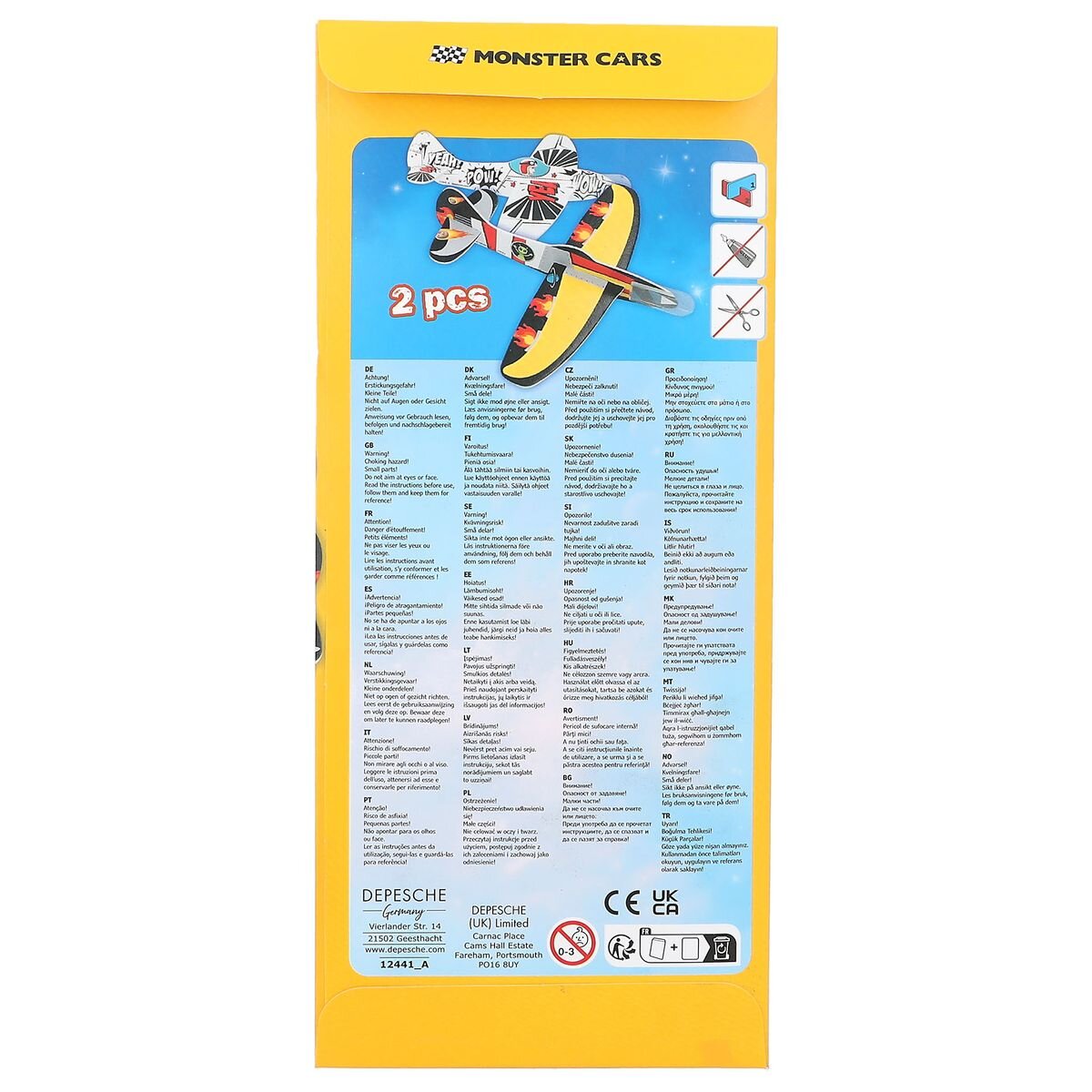 Depesche Monster Cars Build your Action Glider, 1 Packung, 6-fach sortiert