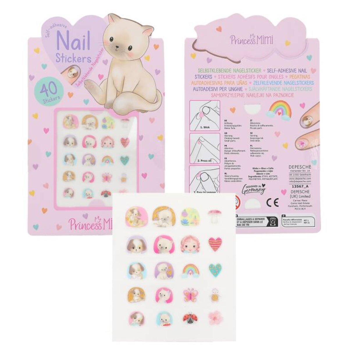 Depesche Princess Mimi Nagelsticker Tiermotive
