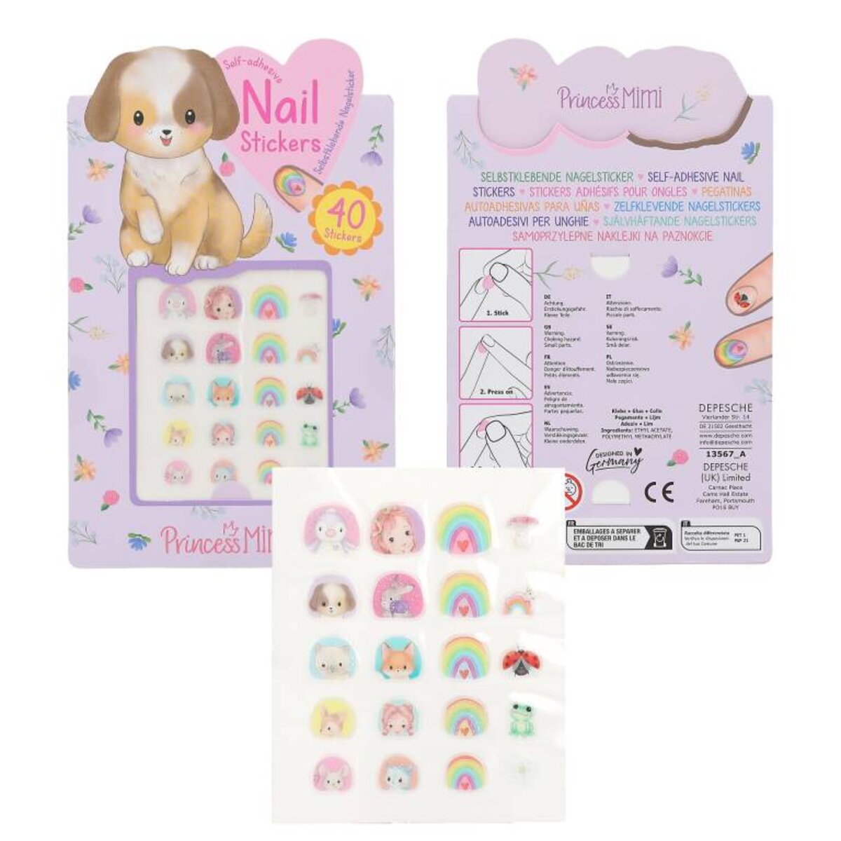 Depesche Princess Mimi Nagelsticker Tiermotive