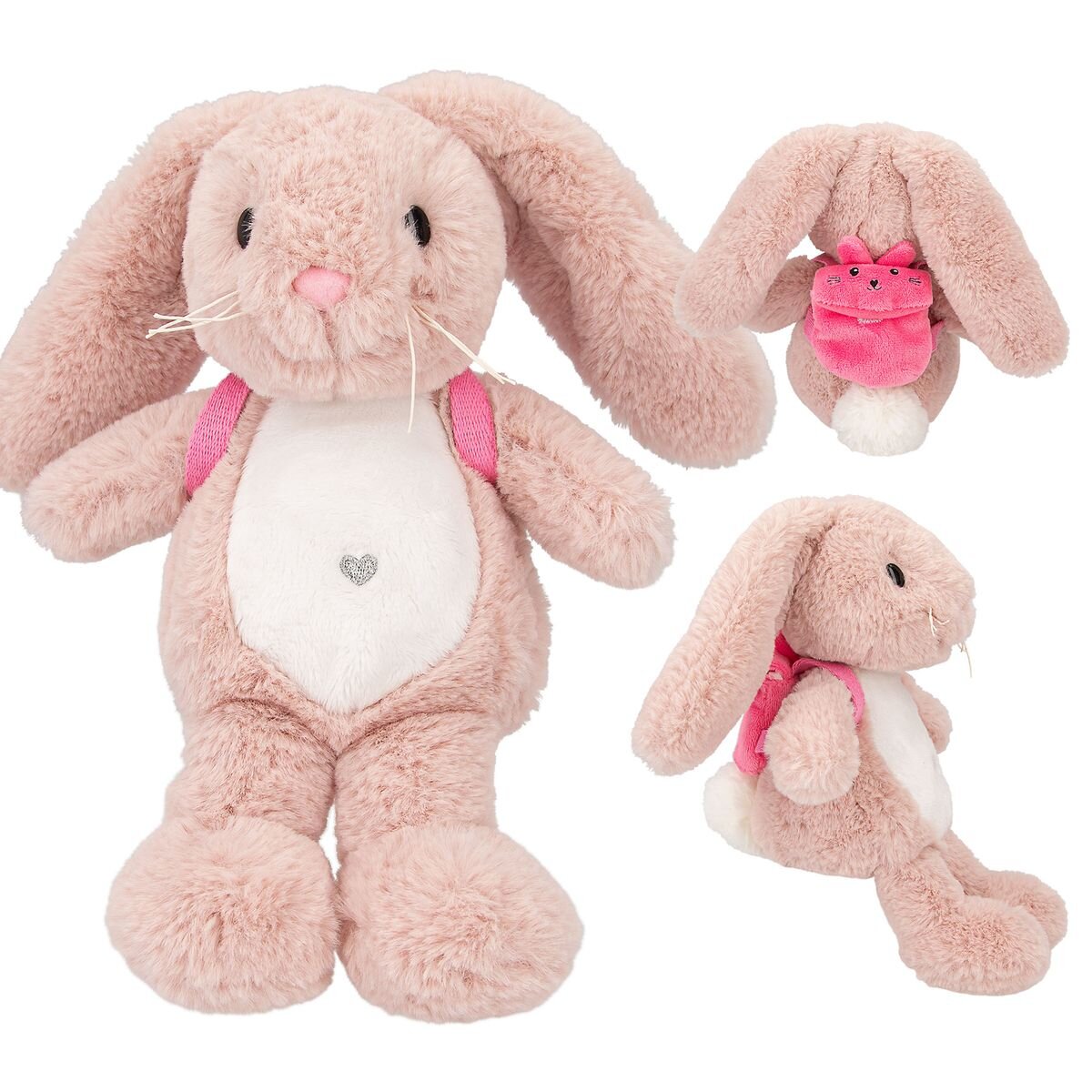 Depesche Princess Mimi Plüsch Hase Nelly mit Rucksack, 19 cm