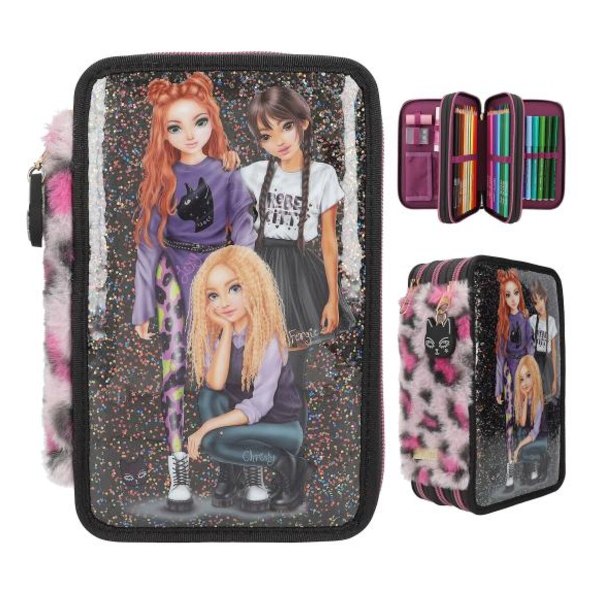 Depesche TOPModel 3 Fach Federtasche REBEL KITTY