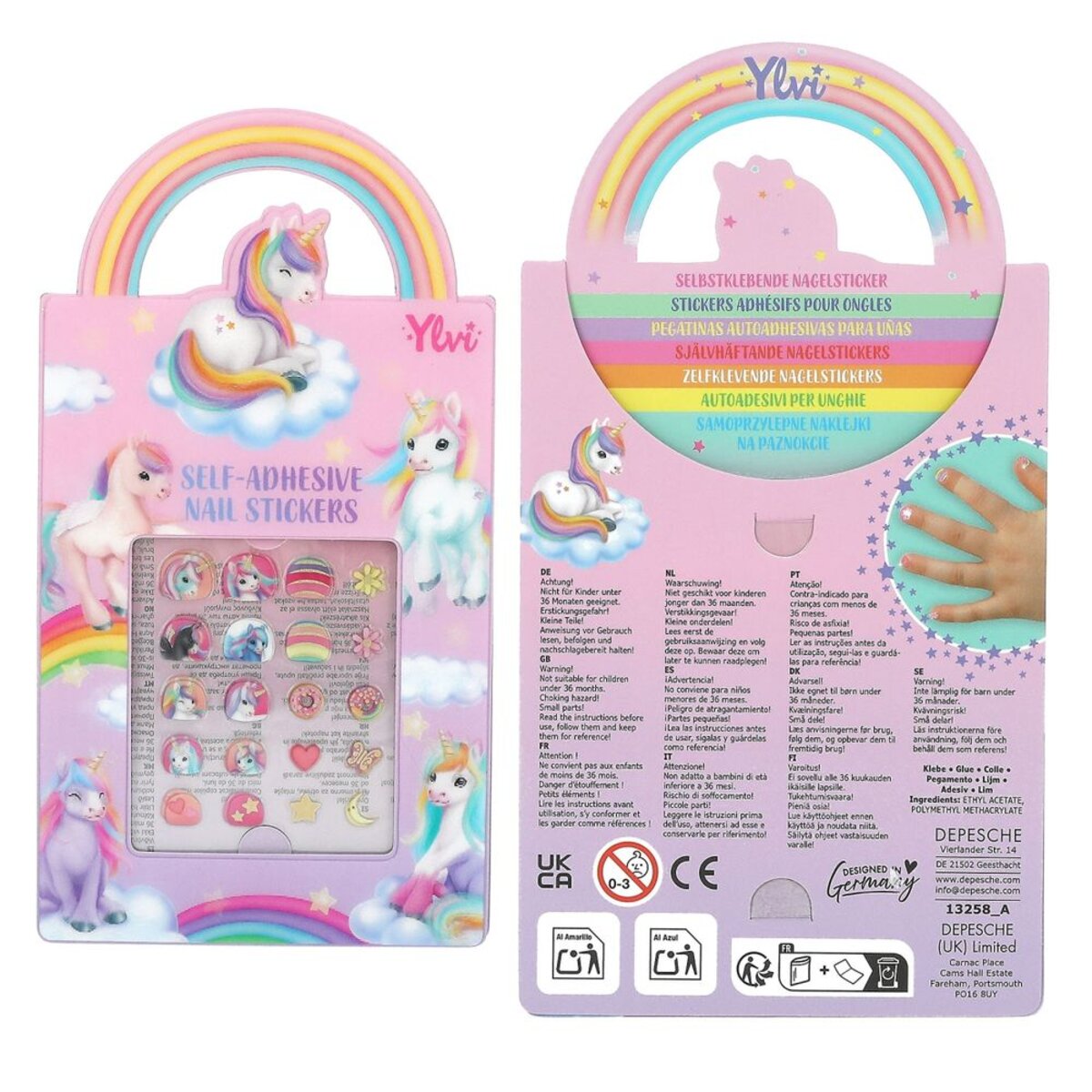 Depesche Ylvi & the Minimoomis Nail Sticker, 1Stück, 2-Fach sortiert