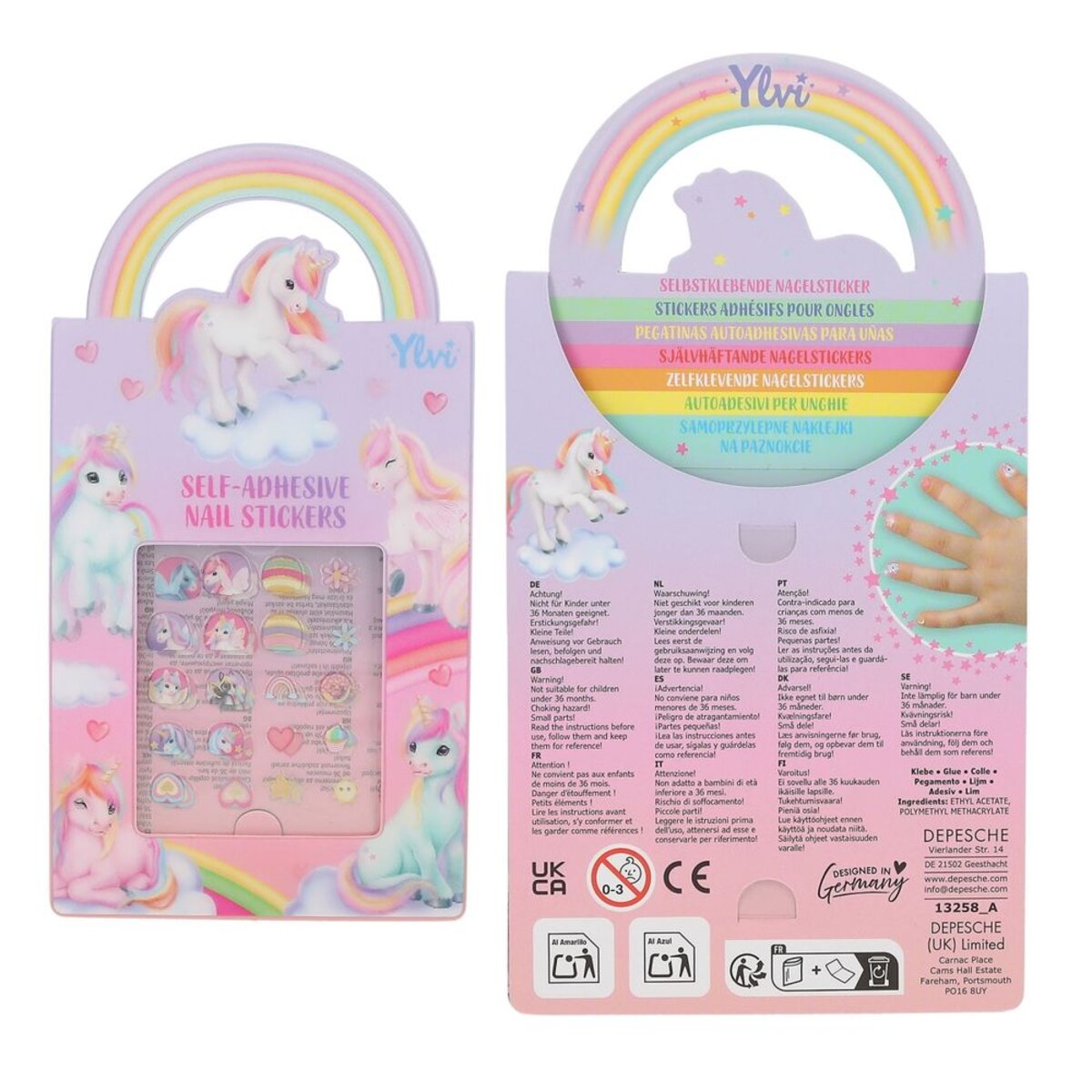 Depesche Ylvi & the Minimoomis Nail Sticker, 1Stück, 2-Fach sortiert