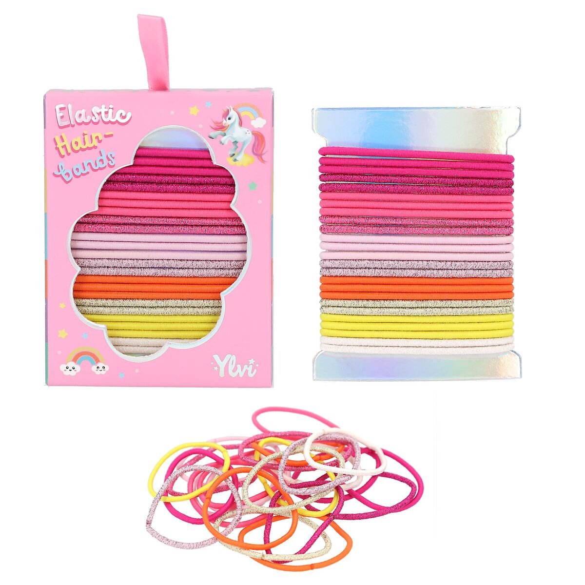 Depesche Ylvi Glitzerhaargummi Set, 1 Set, 2-fach sortiert