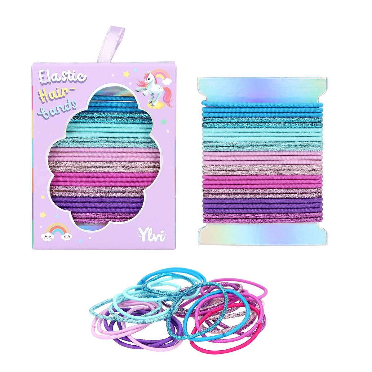 Depesche Ylvi Glitzerhaargummi Set, 1 Set, 2-fach sortiert