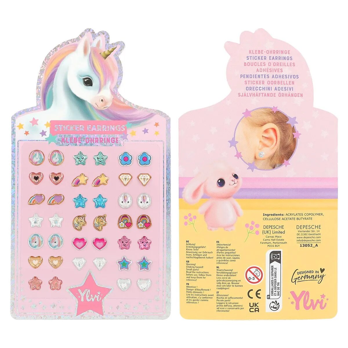 Depesche Ylvi Klebe-Ohrringe, 1 Set, 2-fach sortiert