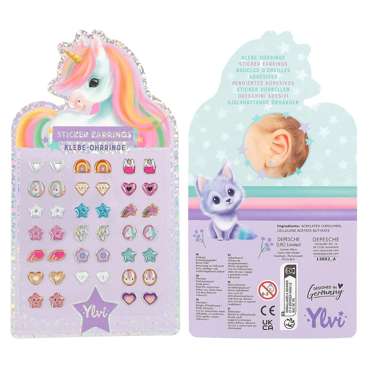 Depesche Ylvi Klebe-Ohrringe, 1 Set, 2-fach sortiert