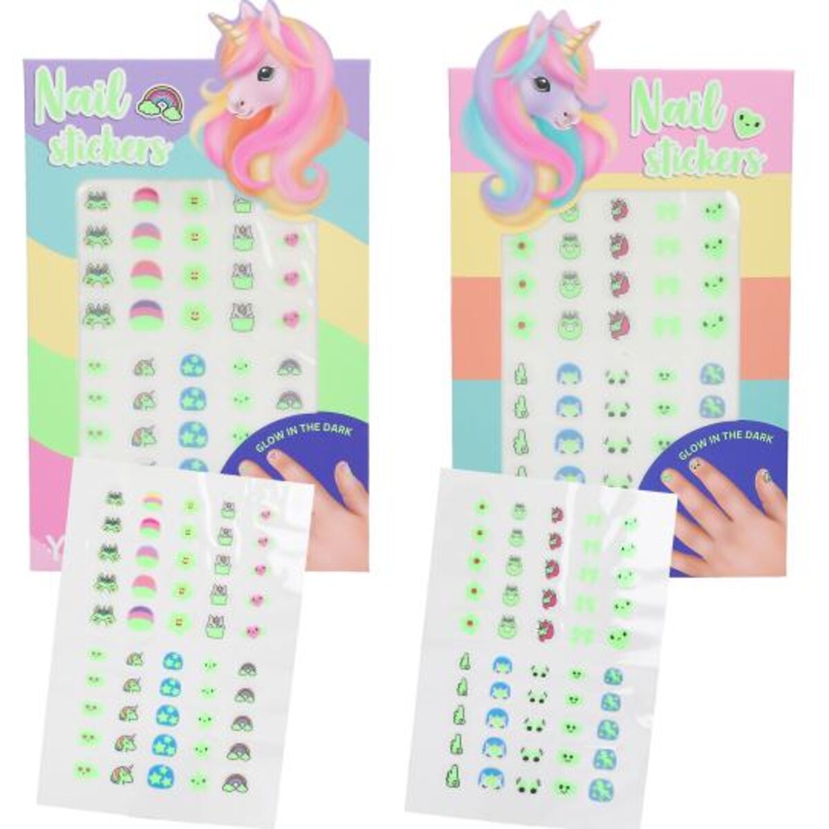 Depesche Ylvi Nagelsticker Glow in the Dark, 2-fach sortiert