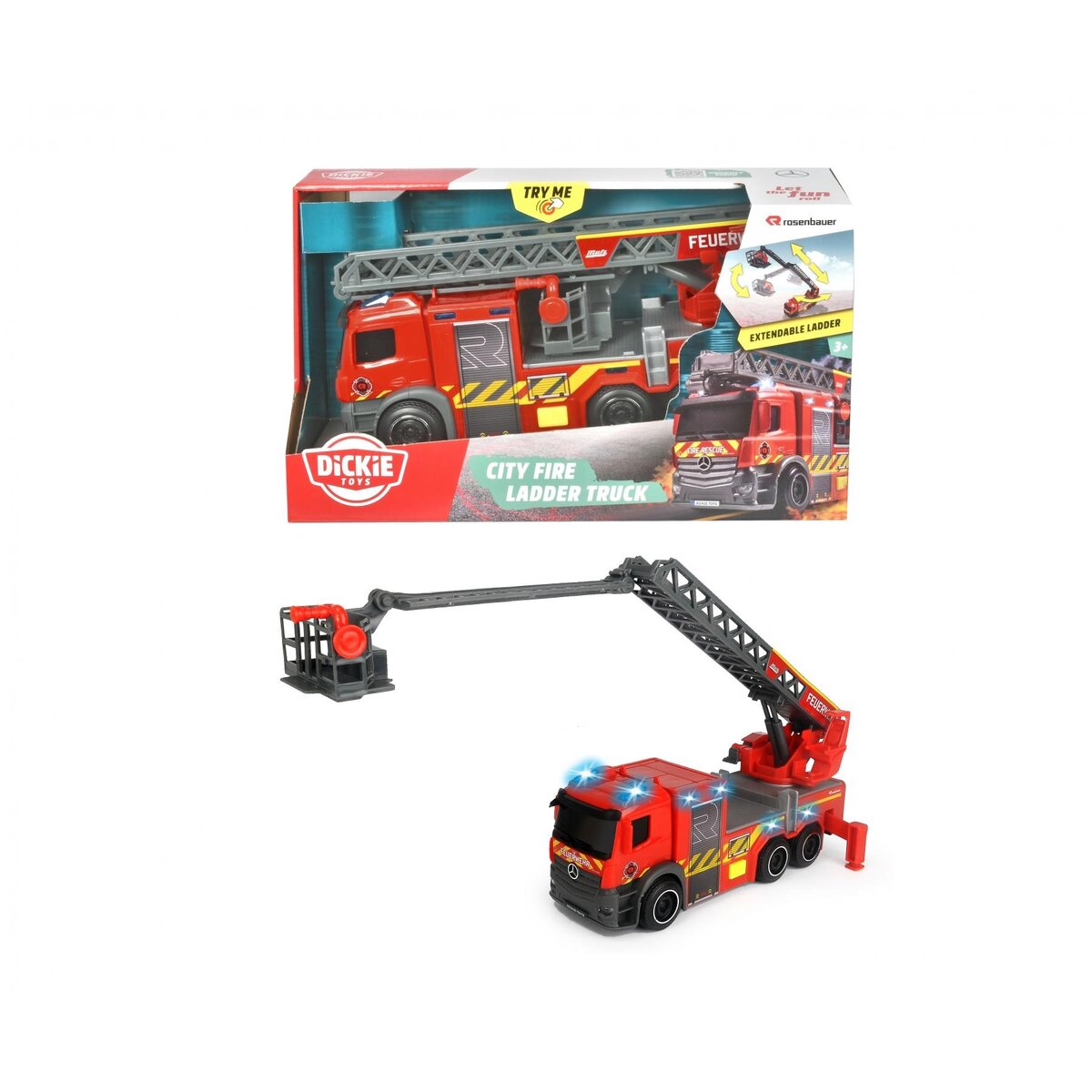 Dickie Toys City Fire Ladder Truck, 23 cm
