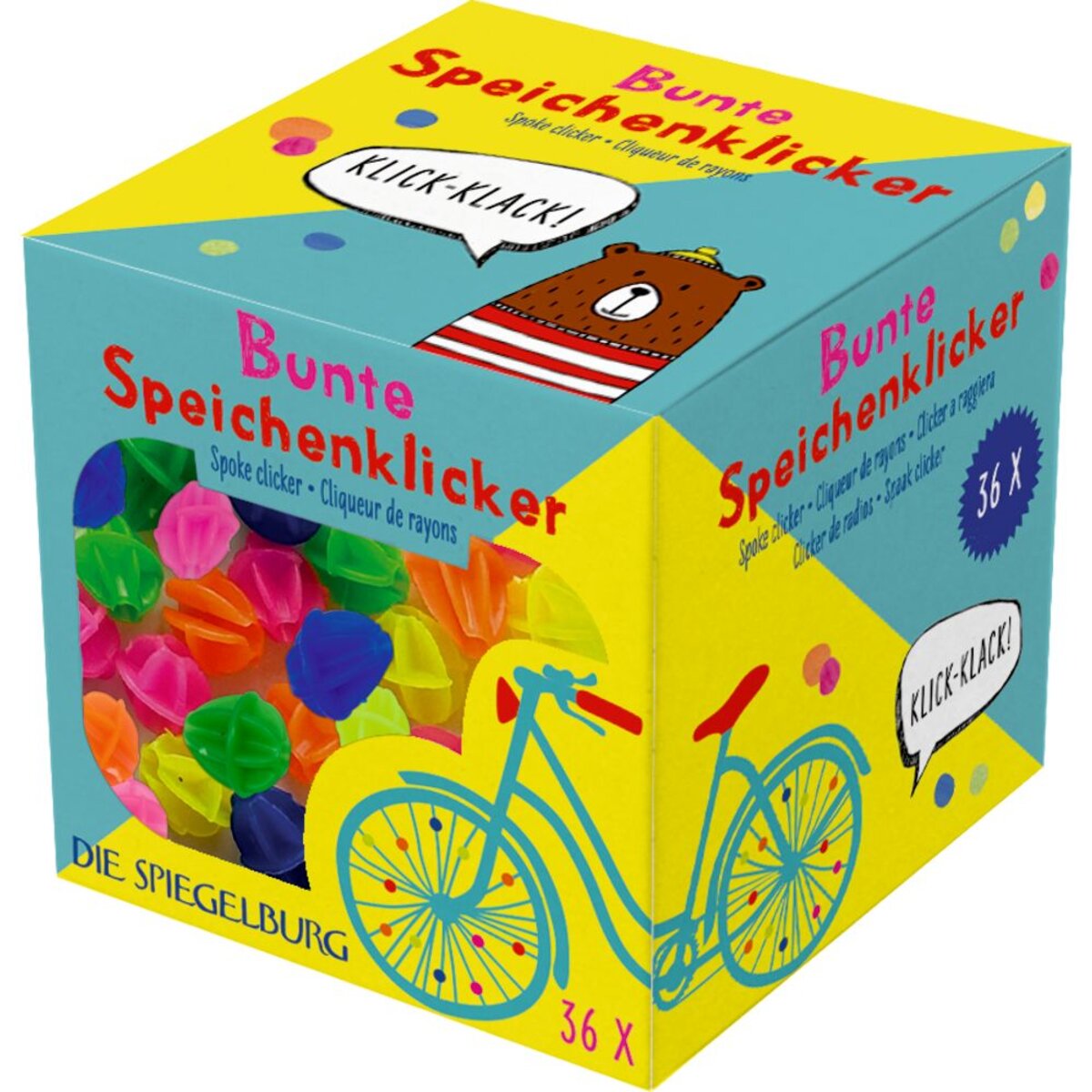 Die Spiegelburg Bunte Speichenklicker für Fahrradspeichen - Bunte Geschenke