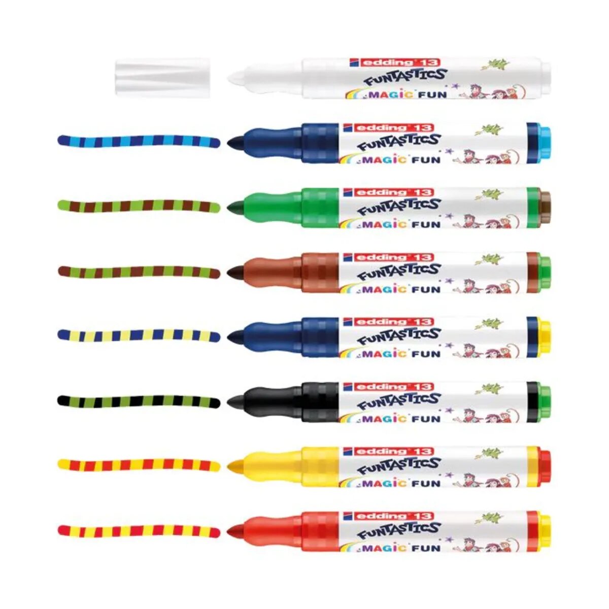 edding 13, Funtastic Magic fun Kinderfasermaler, 3 mm, 8 Stück