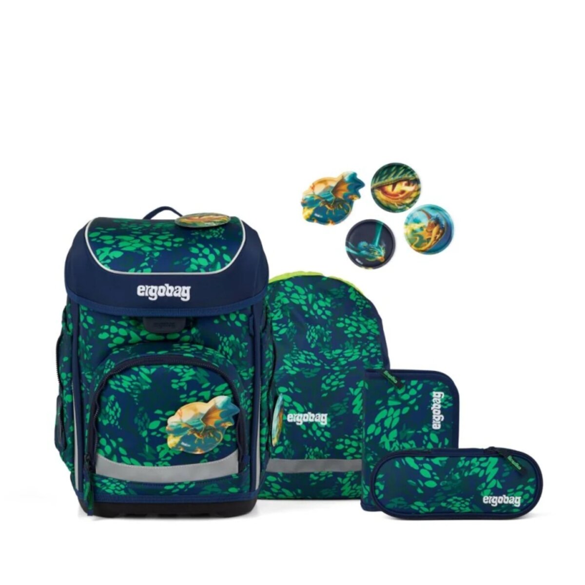 ergobag Cubo Schulrucksack-Set DrachenbezwingBär, 6-teilig