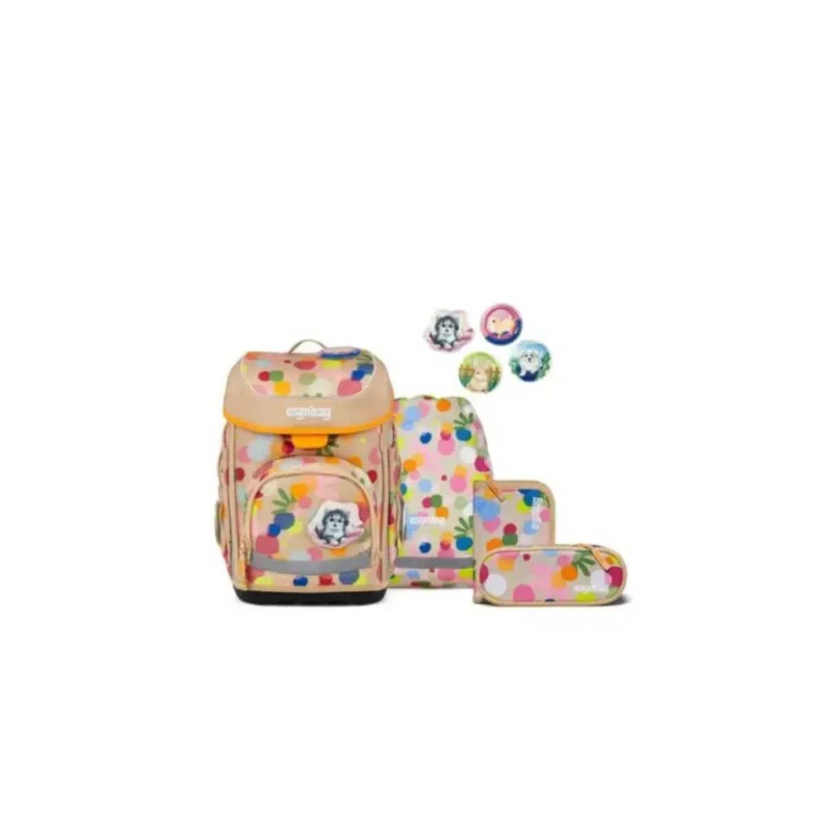 ergobag Cubo Schulrucksack-Set PowBär, 6-teilig