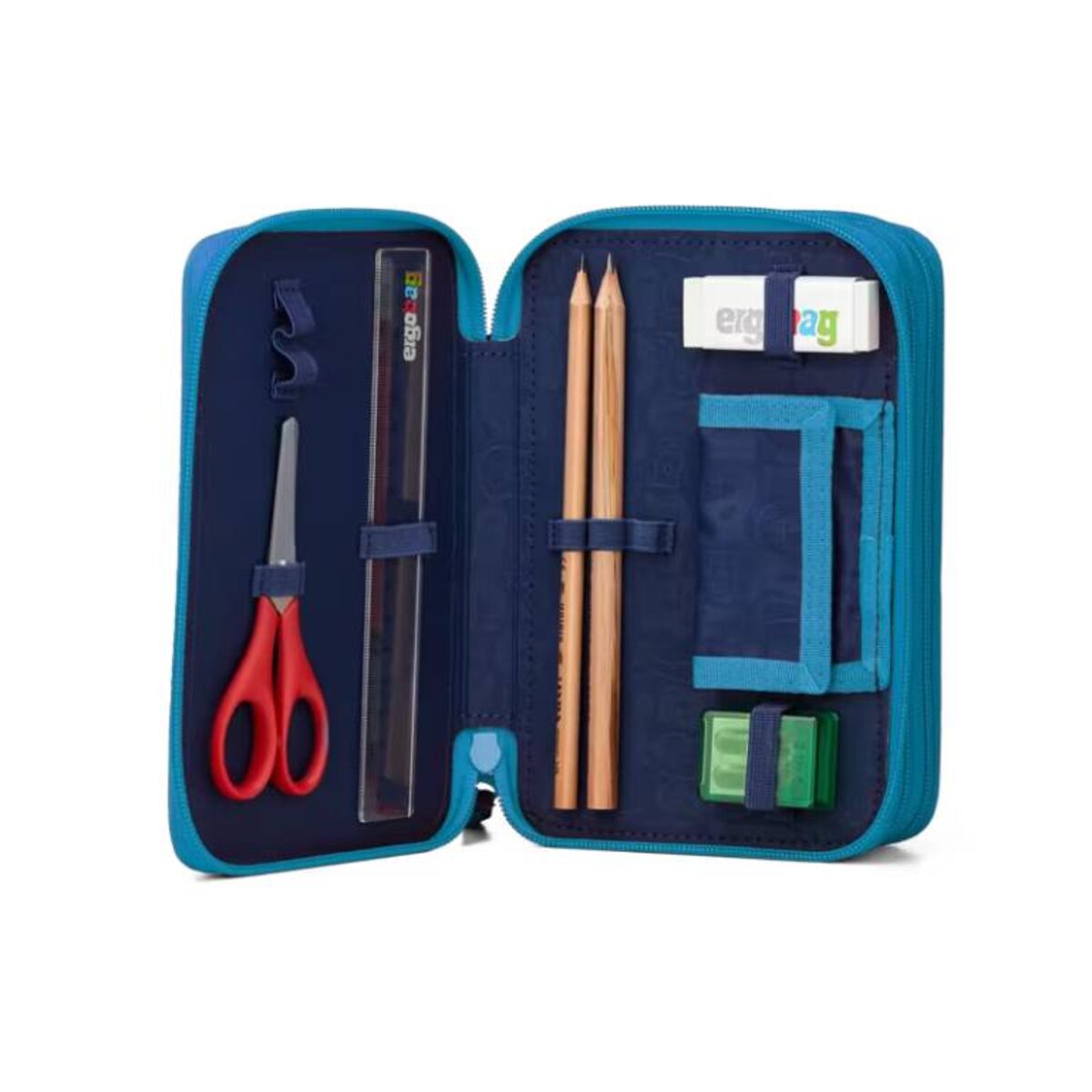 ergobag Maxi Mäppchen Bärassic Garden blau 40-teilig 20 x 6,5 x 13.5 cm