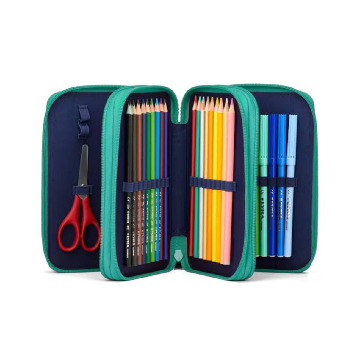 ergobag Maxi Mäppchen ReitBärtraum blau türkis 40-teilig 20 x 6,5 x 13.5 cm