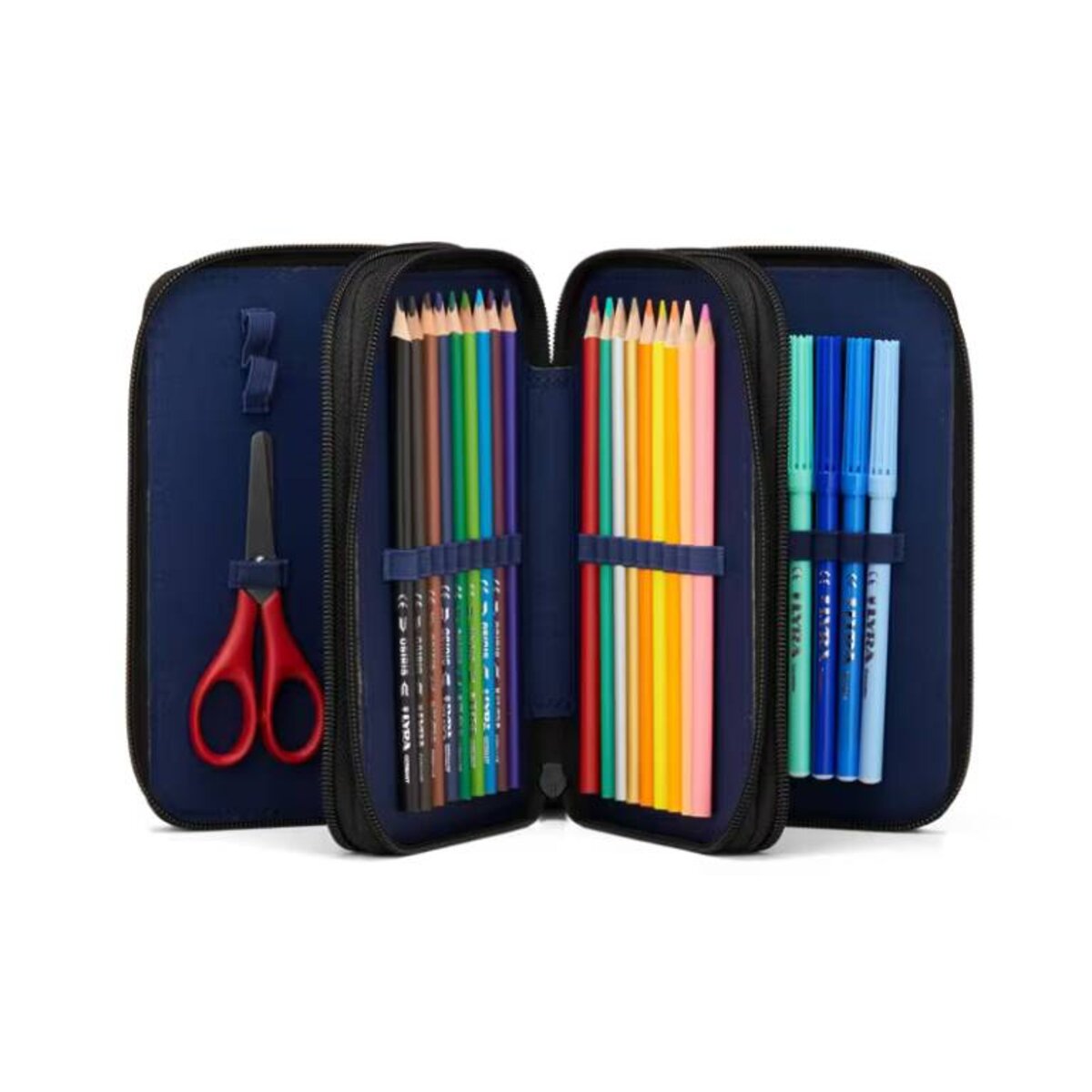 ergobag Maxi Mäppchen UnaufhaltBär Schwarz Rot 40-teilig 20 x 6,5 x 13.5 cm